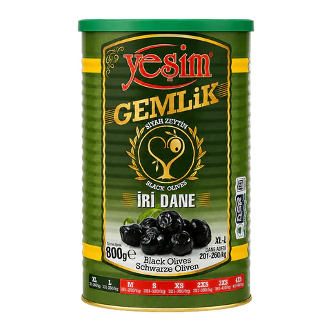 Gemlik Siyah Zeytin Salamura 800GR 201-260 XL-L