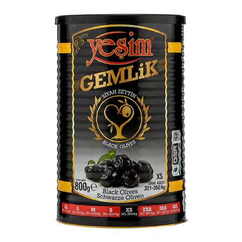 Gemlik Siyah Zeytin Salamura 800GR 321-380 XS-2XS