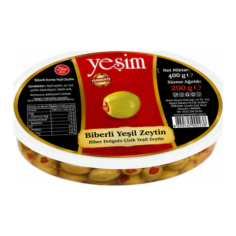 Yeşil Zeytin Biberli 350GR 231-260 L