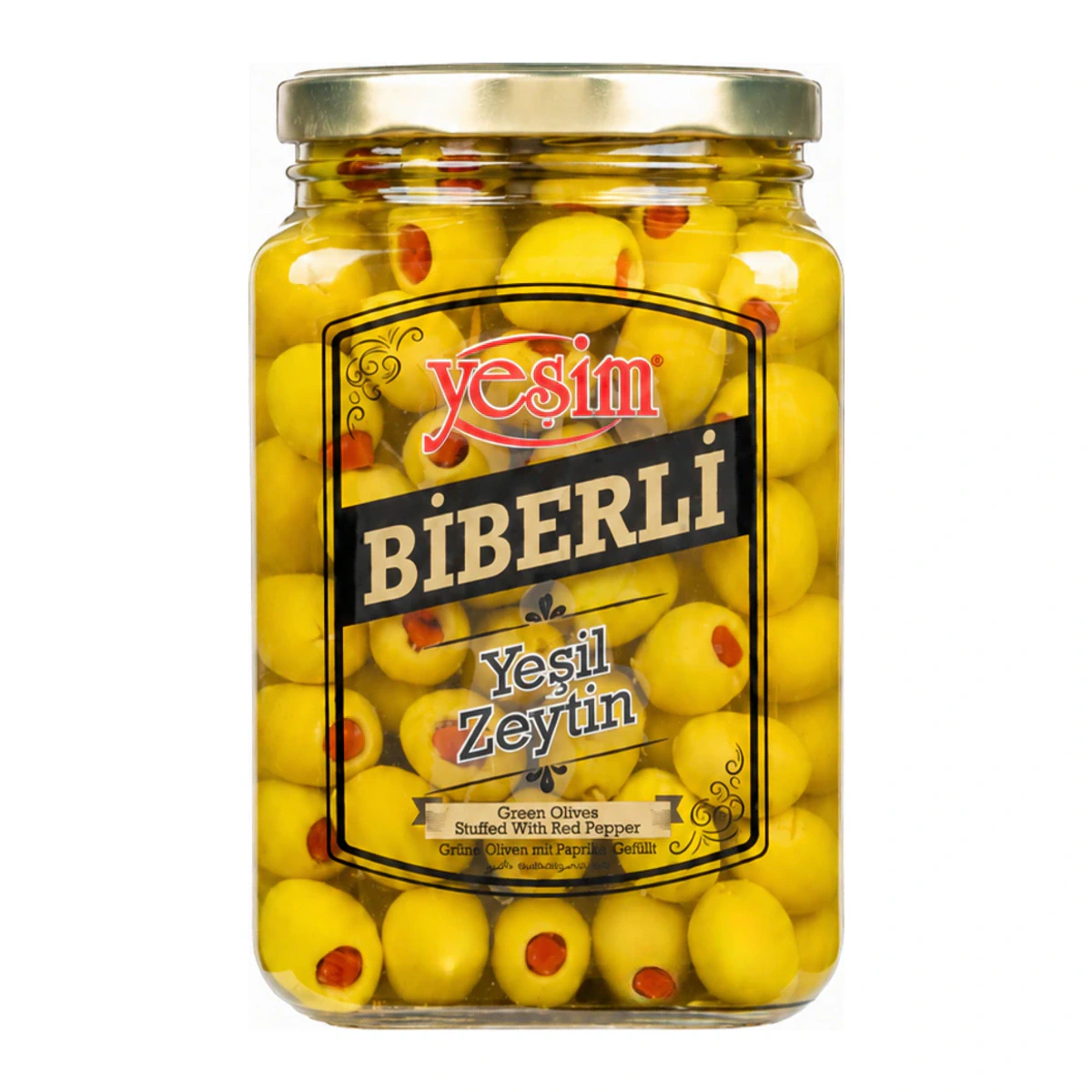 Yeşil Zeytin Biberli 900GR 231-260 L