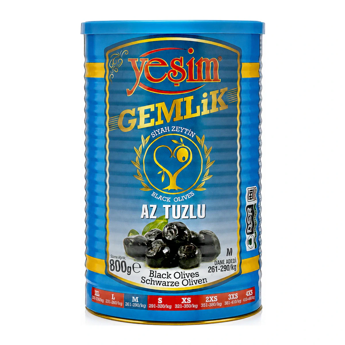 Gemlik Siyah Zeytin Salamura 800GR 261-290 M