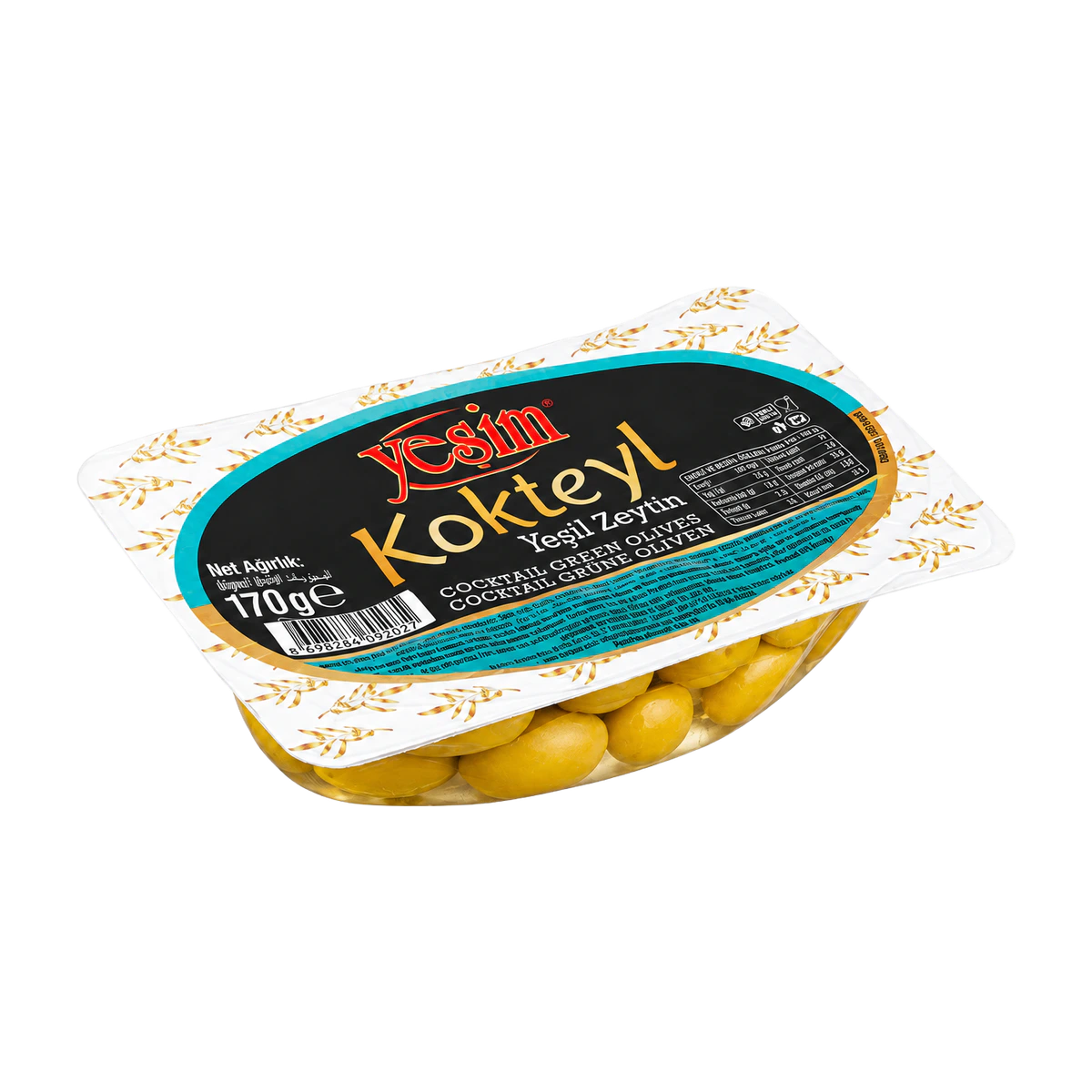 Yeşil Zeytin Kokteyl 170GR 231-260 L